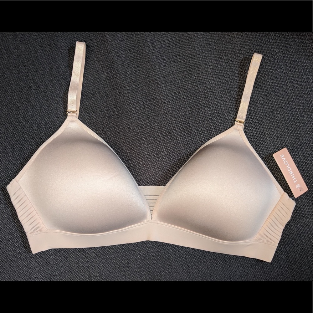 ThirdLove Seamless Stripe Wireless Bra - Rose Dust